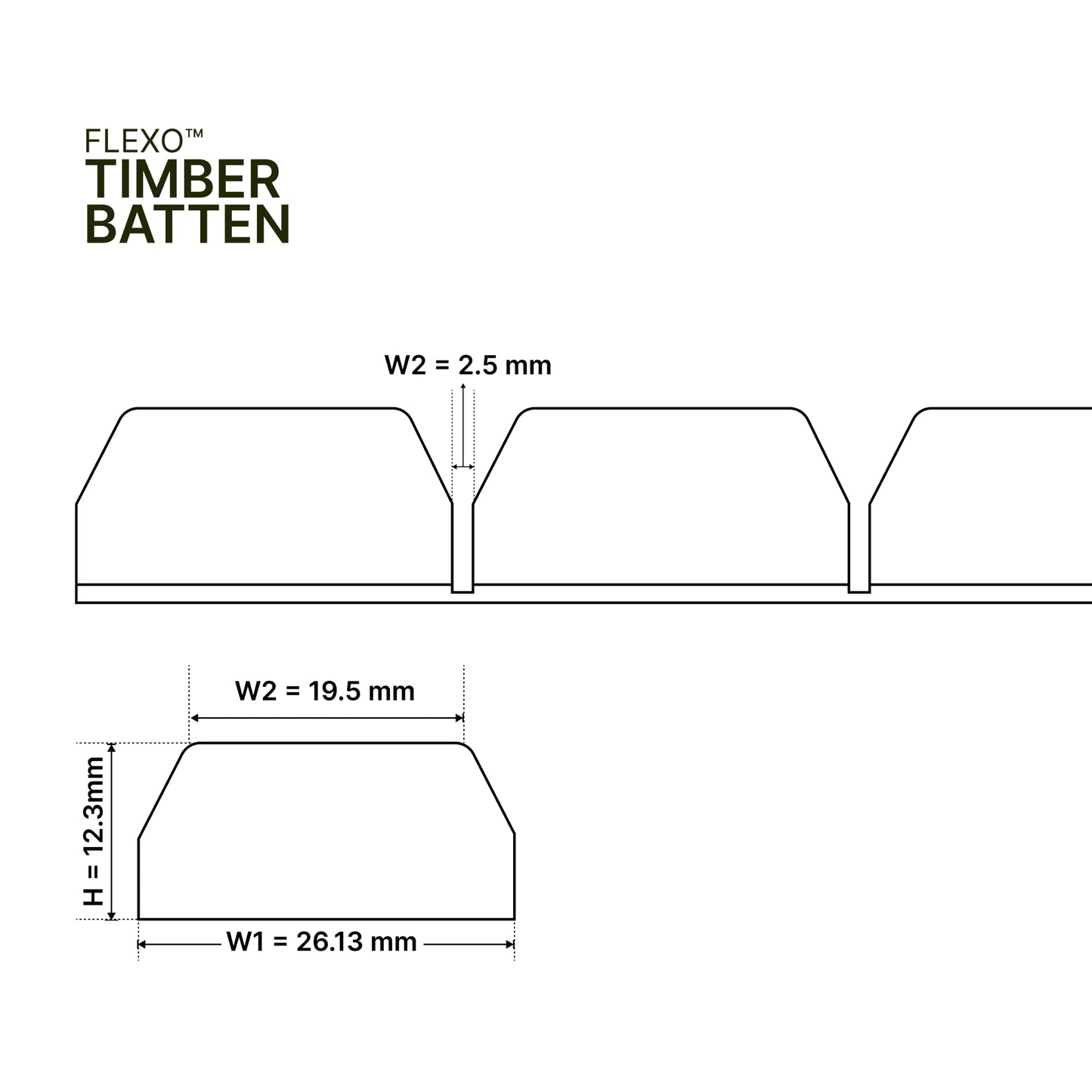Natural Oak - Batten 25mm (Flexo™ Timber)