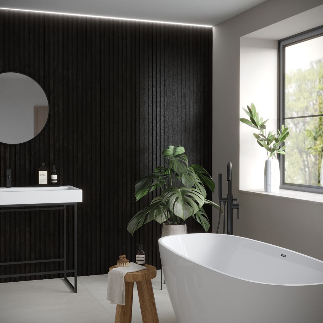 Black Slat Wall Panel