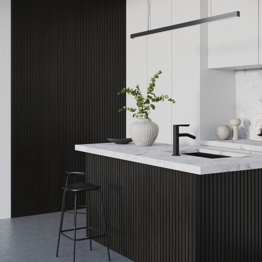 Black Slat Wall Panel