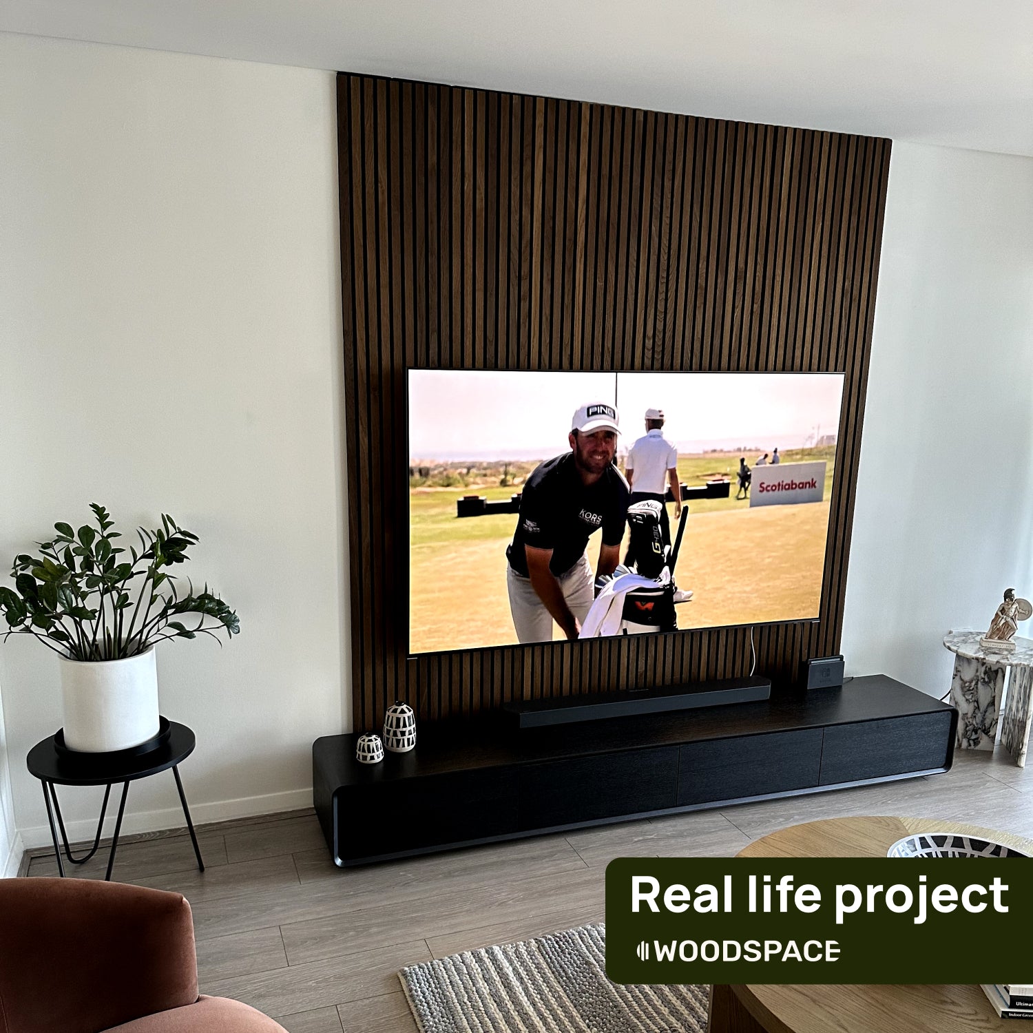 Brown Acouwood® on Black Felt Acoustic Wood Wall Panels