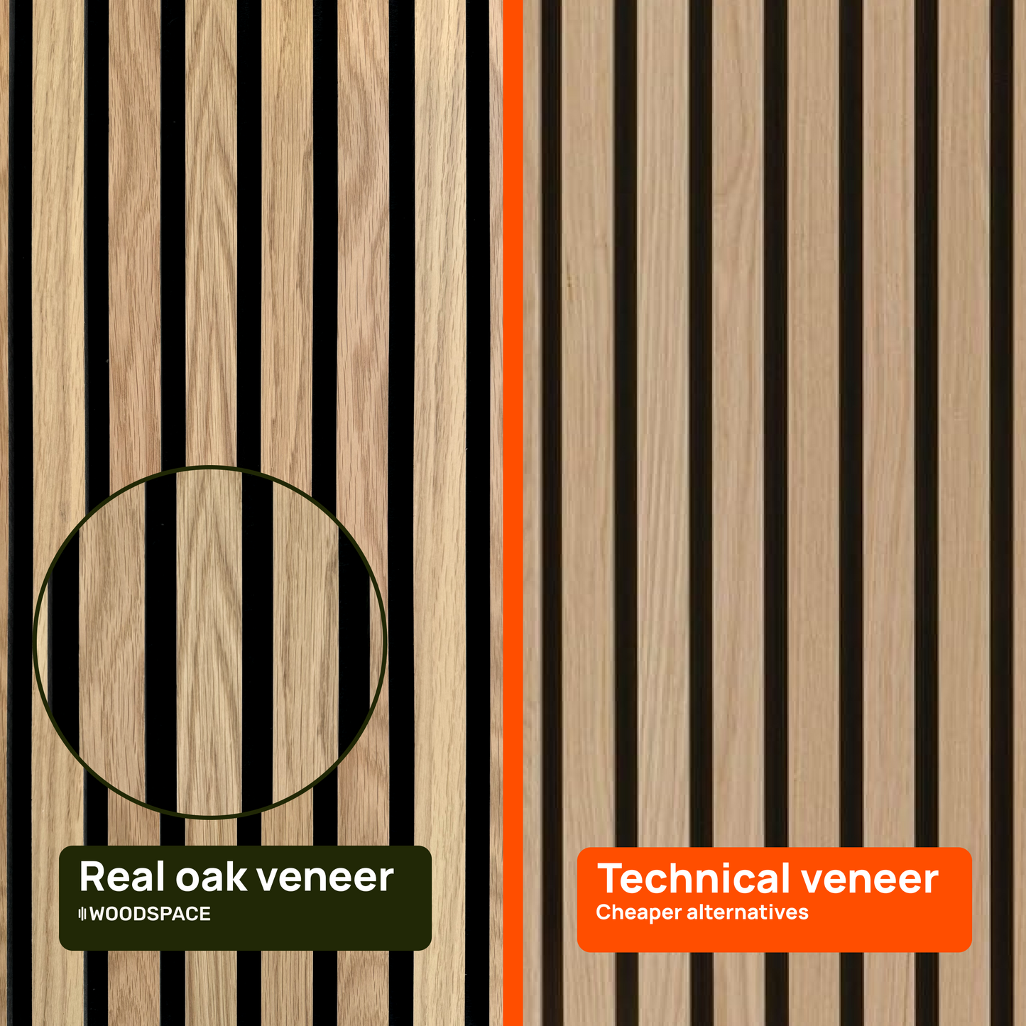 Natural Oak Acouwood® on Black Wood Wall Panels