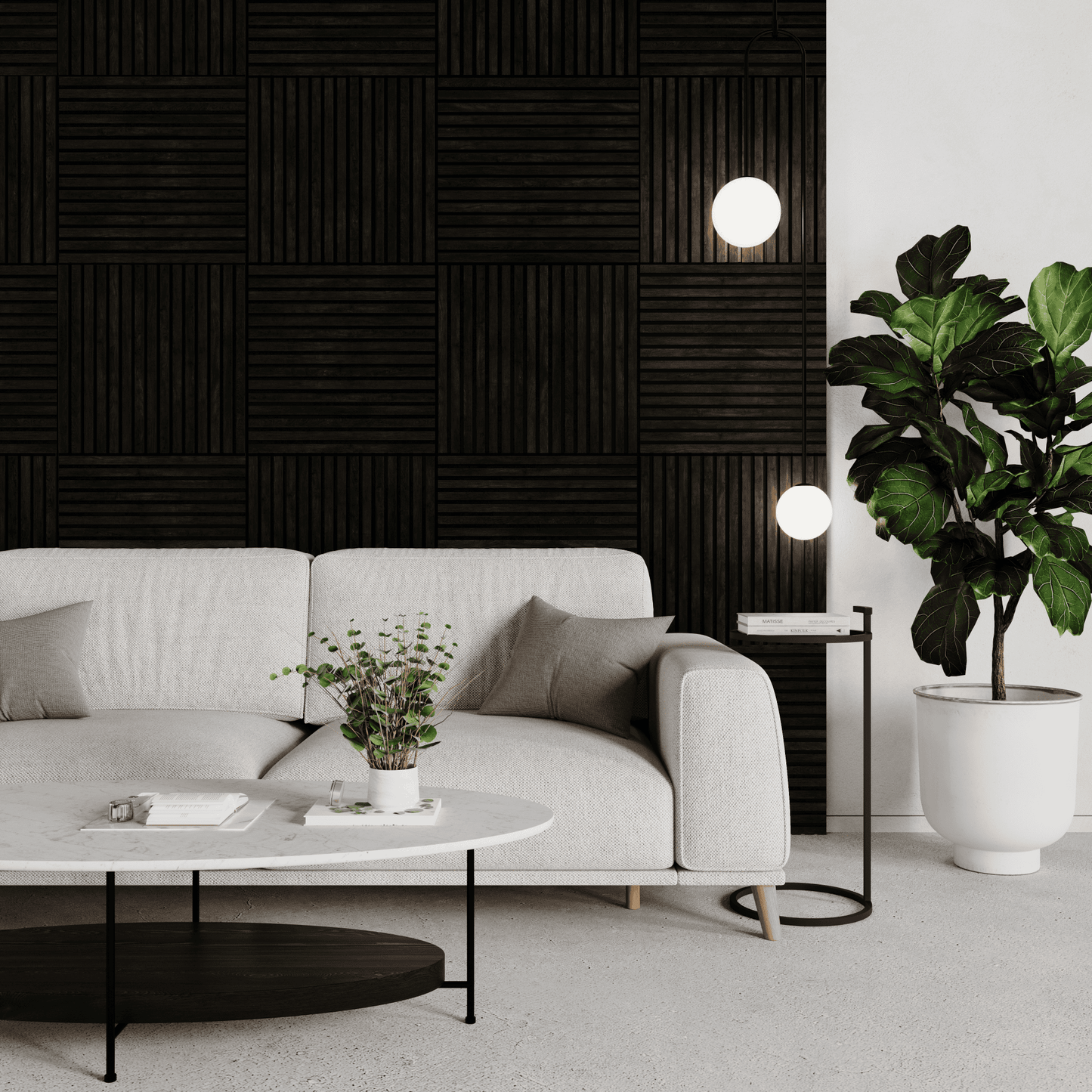 Black (Lacquered) on Black Acouwood® Wood Wall Panels (Pre-order November 25th)