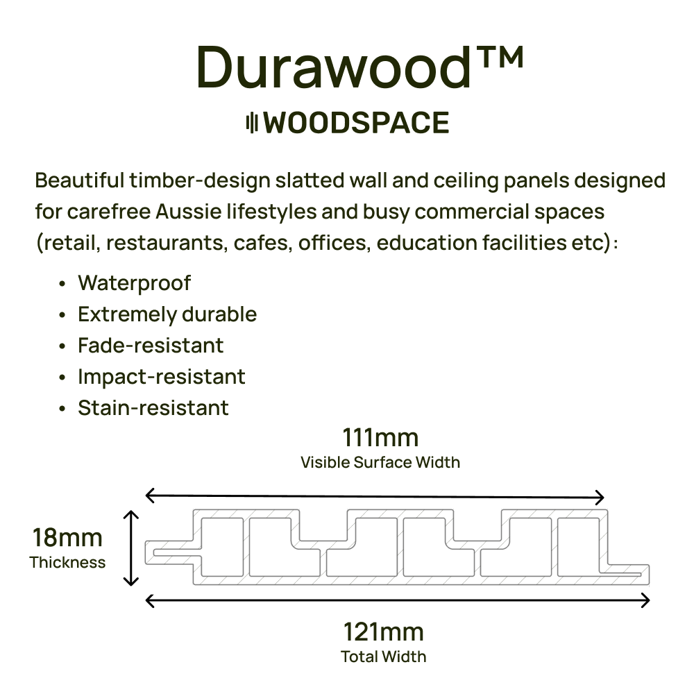 Blackbutt - Waterproof Slat Pro Wall Panel