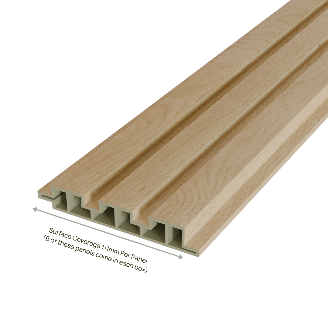 Light Oak - Waterproof Slat Pro Wall Panel