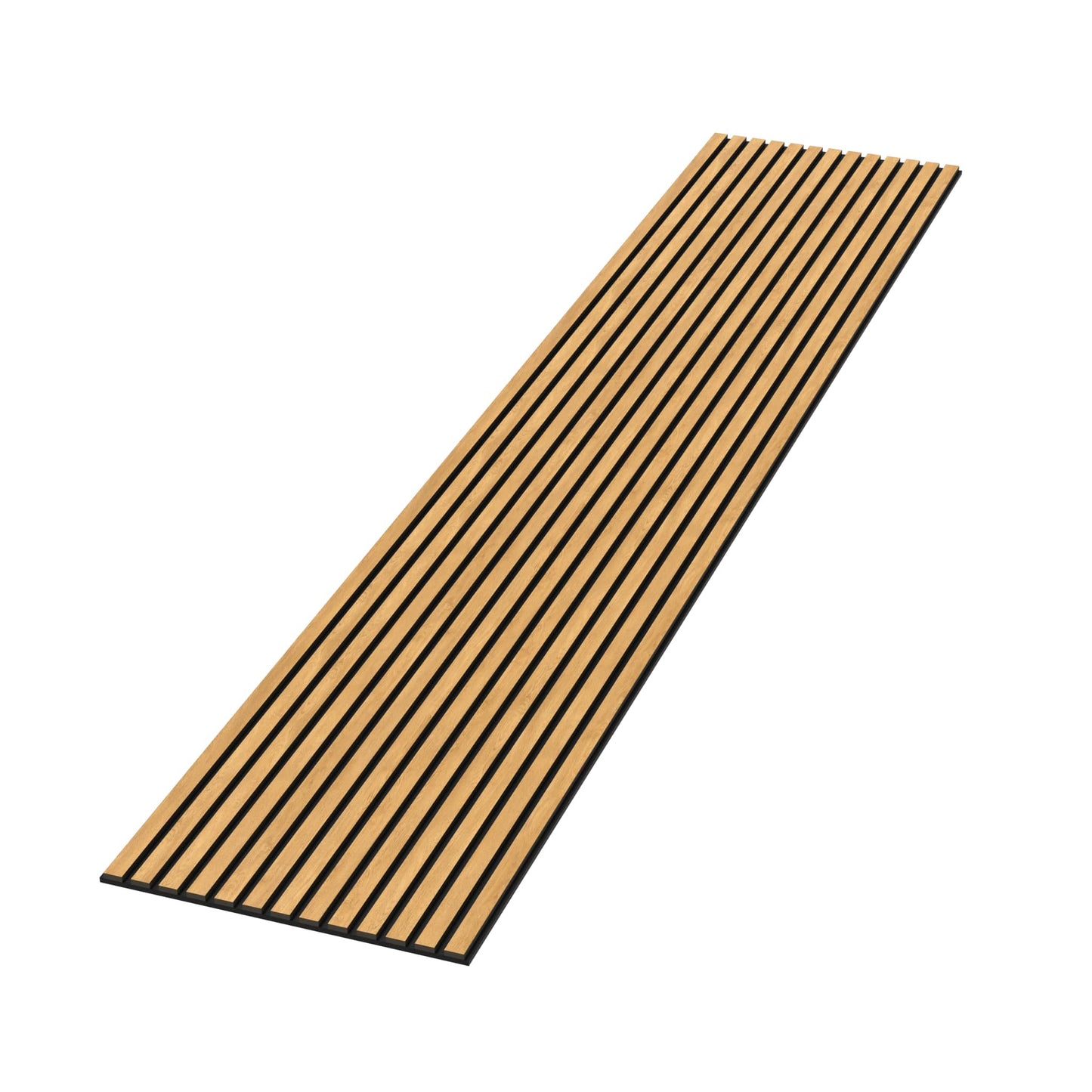 Natural Oak (Lacquered) on Black Acouwood® Wood Wall Panels