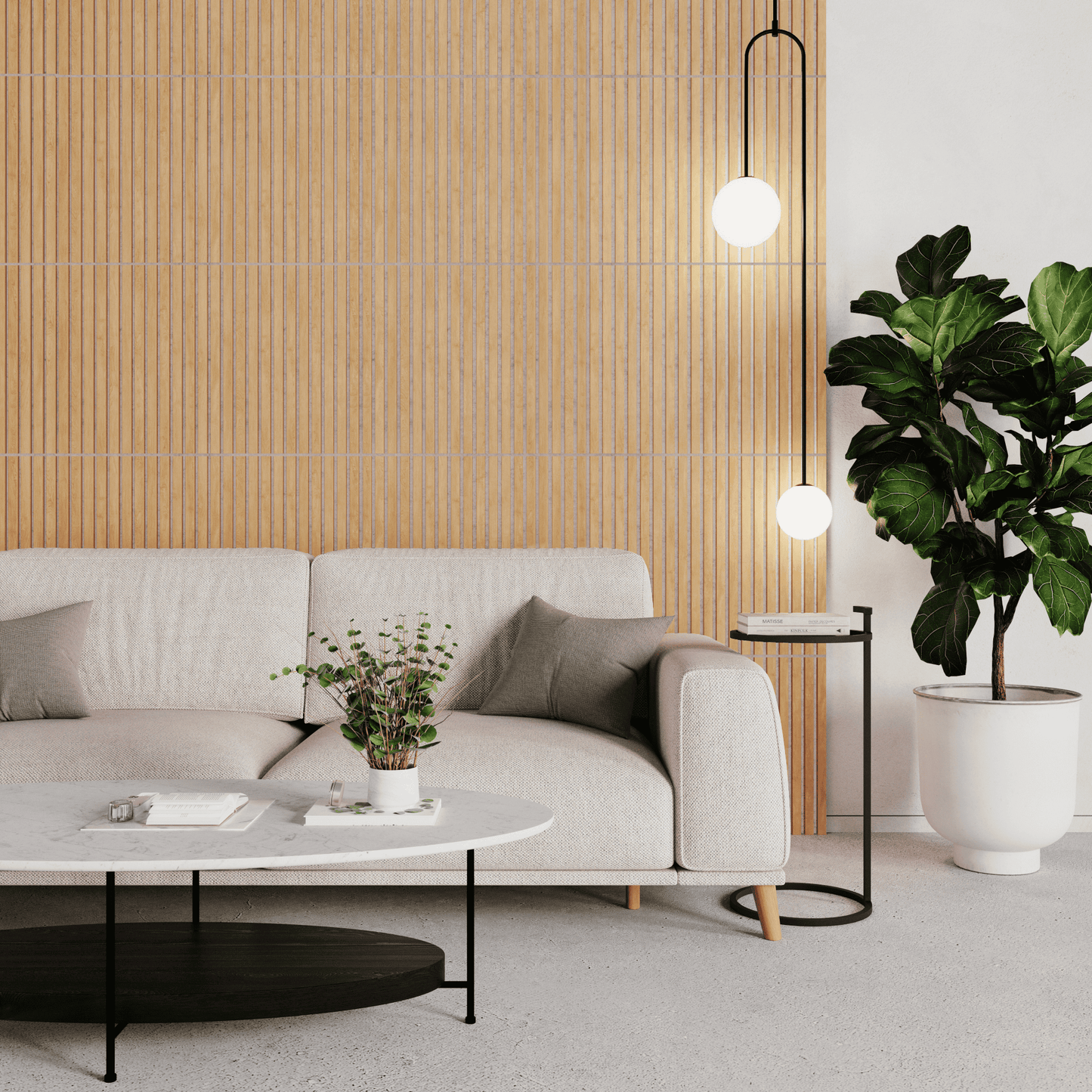 Natural Oak on Light Acouwood® Wood Wall Panels - Pre-order 10th Nov