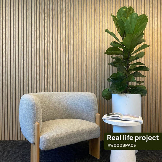 Natural Oak on Light Acouwood® Wood Wall Panels - Pre-order 10th Nov