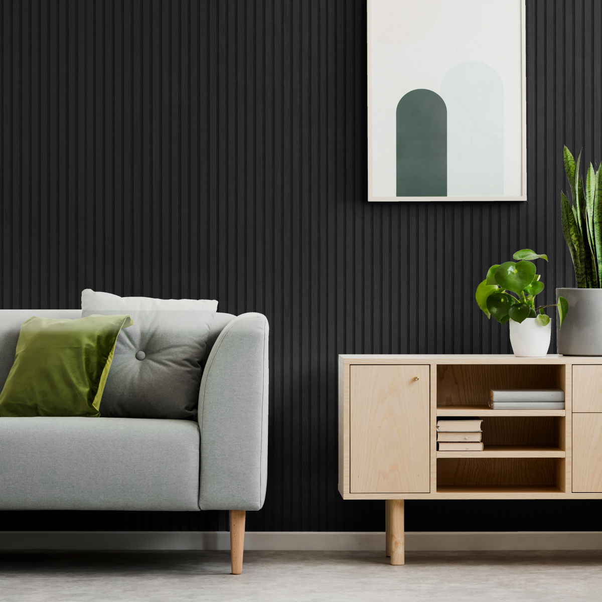 Black (Lacquered) on Black Acouwood® Wood Wall Panels