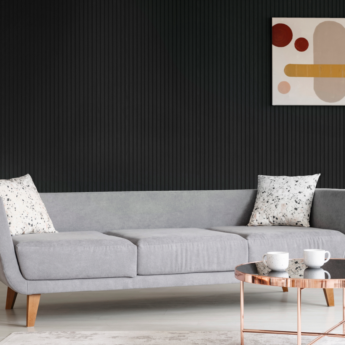 Black (Lacquered) on Black Acouwood® Wood Wall Panels