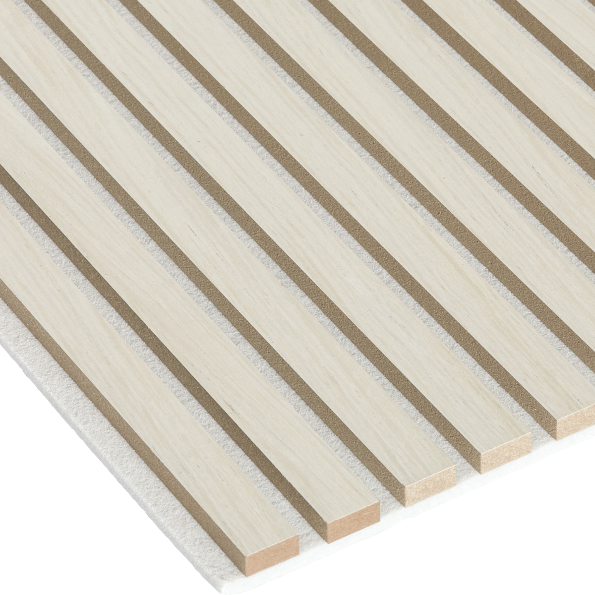 White Oak (Lacquered) on White Felt Acouwood® Wood Wall Panels