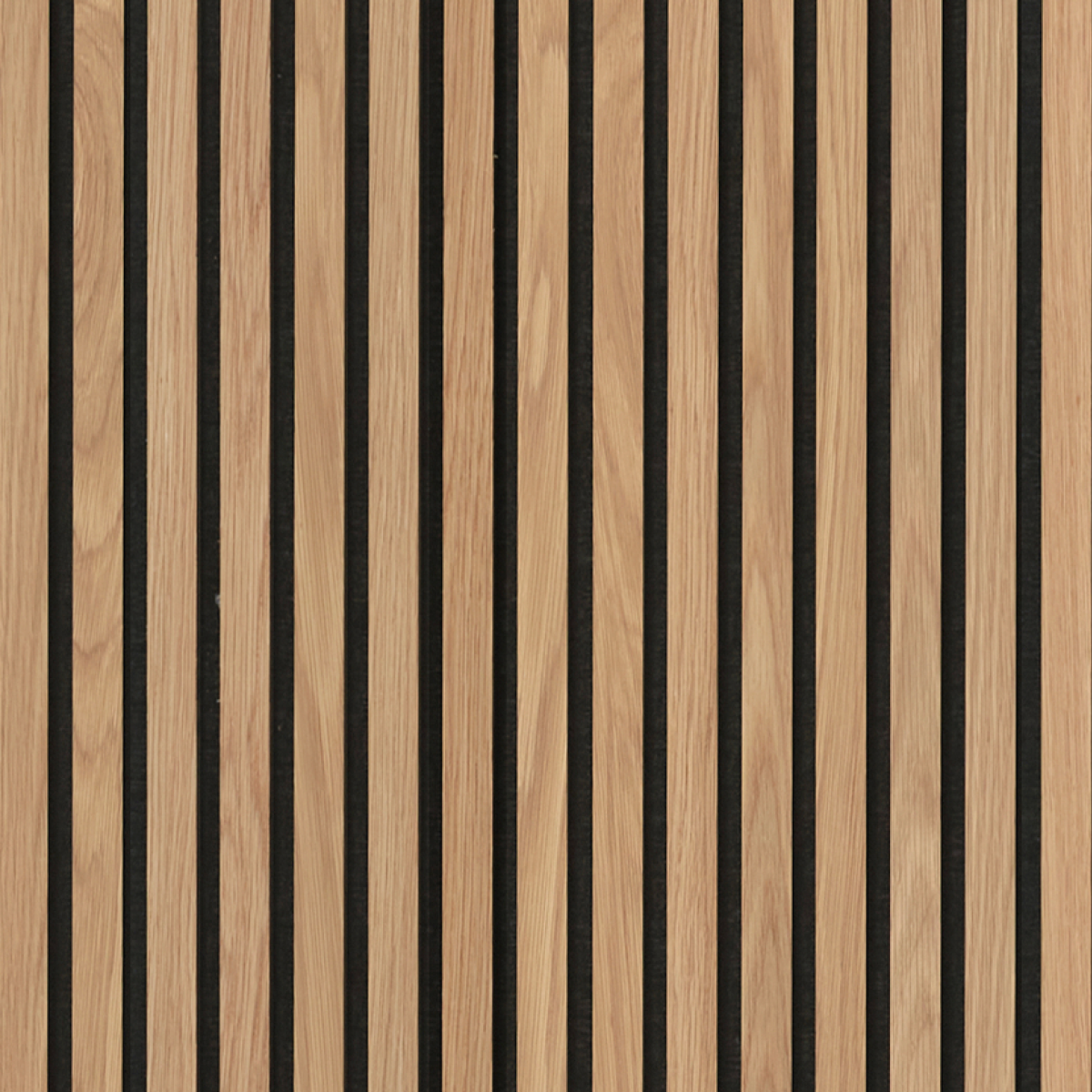 Natural Oak (Lacquered) on Black Acouwood® Wood Wall Panels