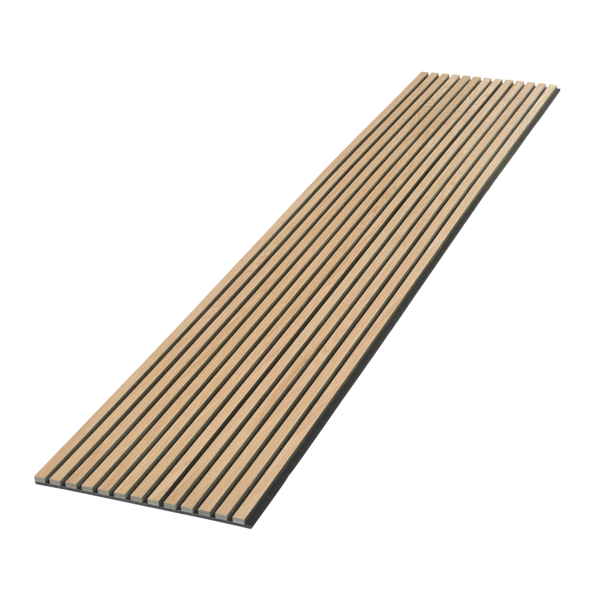 Natural Oak (Lacquered) on Black Acouwood® Wood Wall Panels