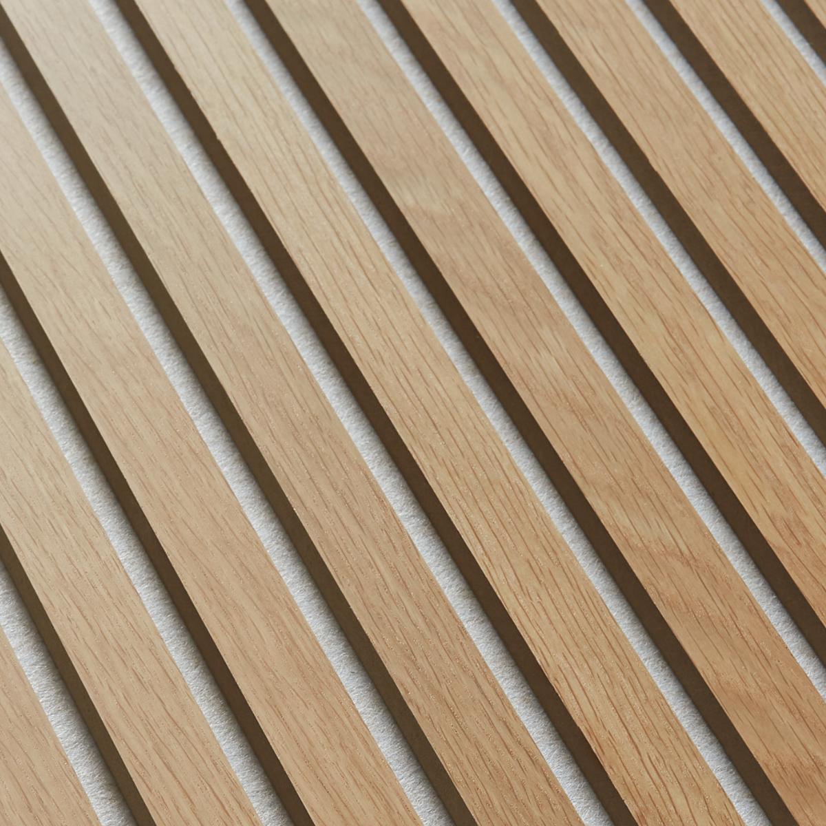 Natural Oak (Lacquered) on Light-Beige Acouwood® Wood Wall Panels