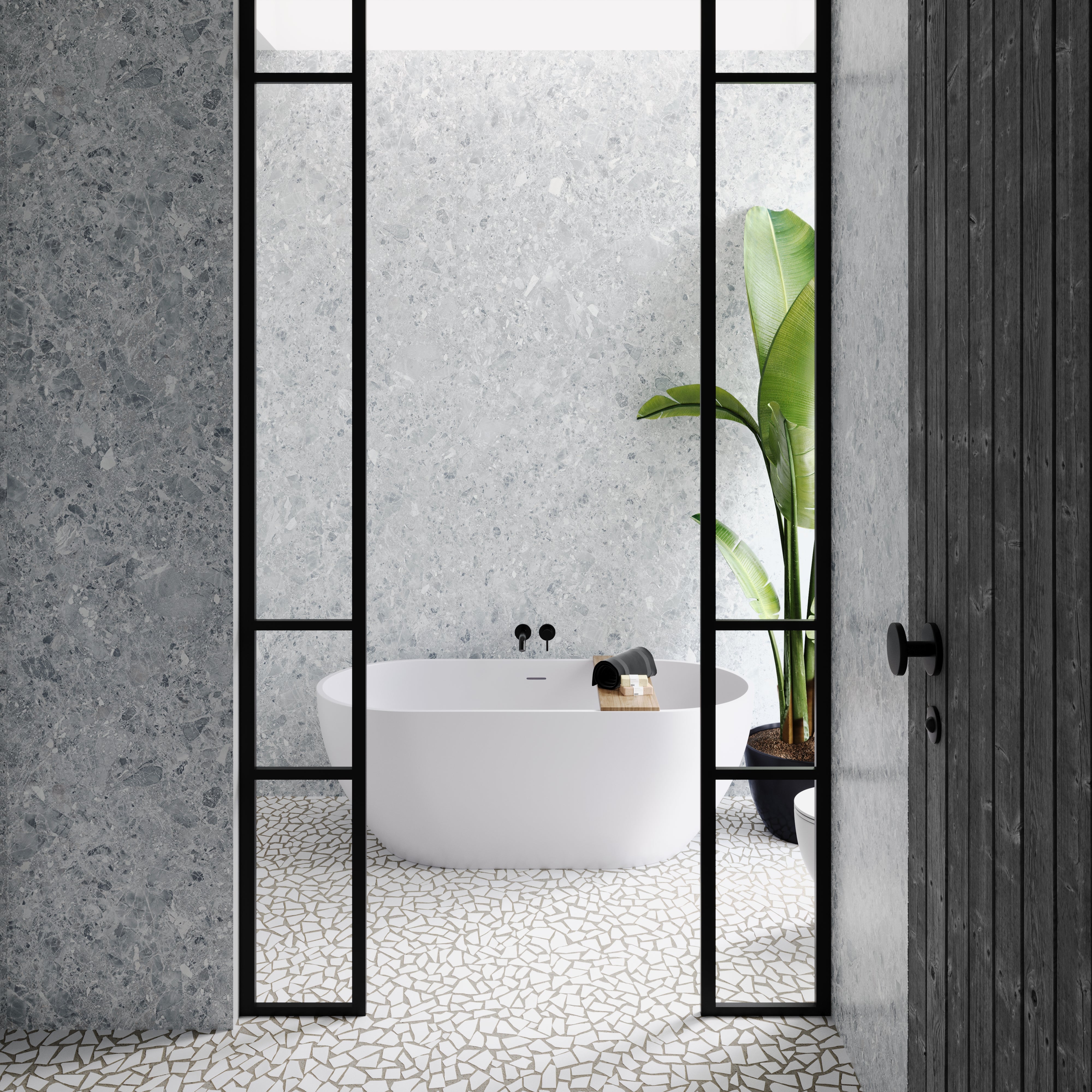 Grey Terrazo - StoneDesign™ Panels (2 Panels / Box)