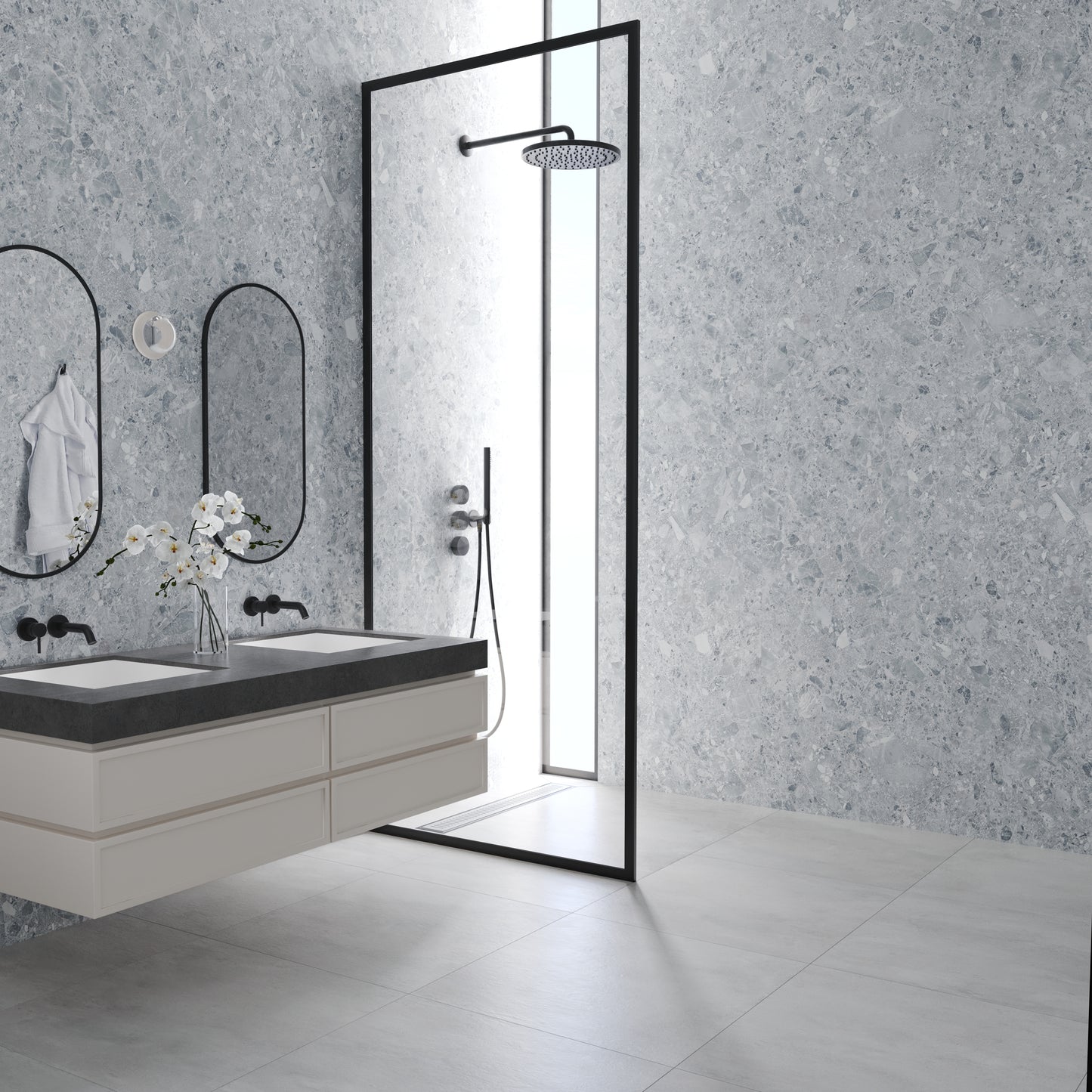Grey Terrazo - StoneDesign™ Panels (2 Panels / Box)