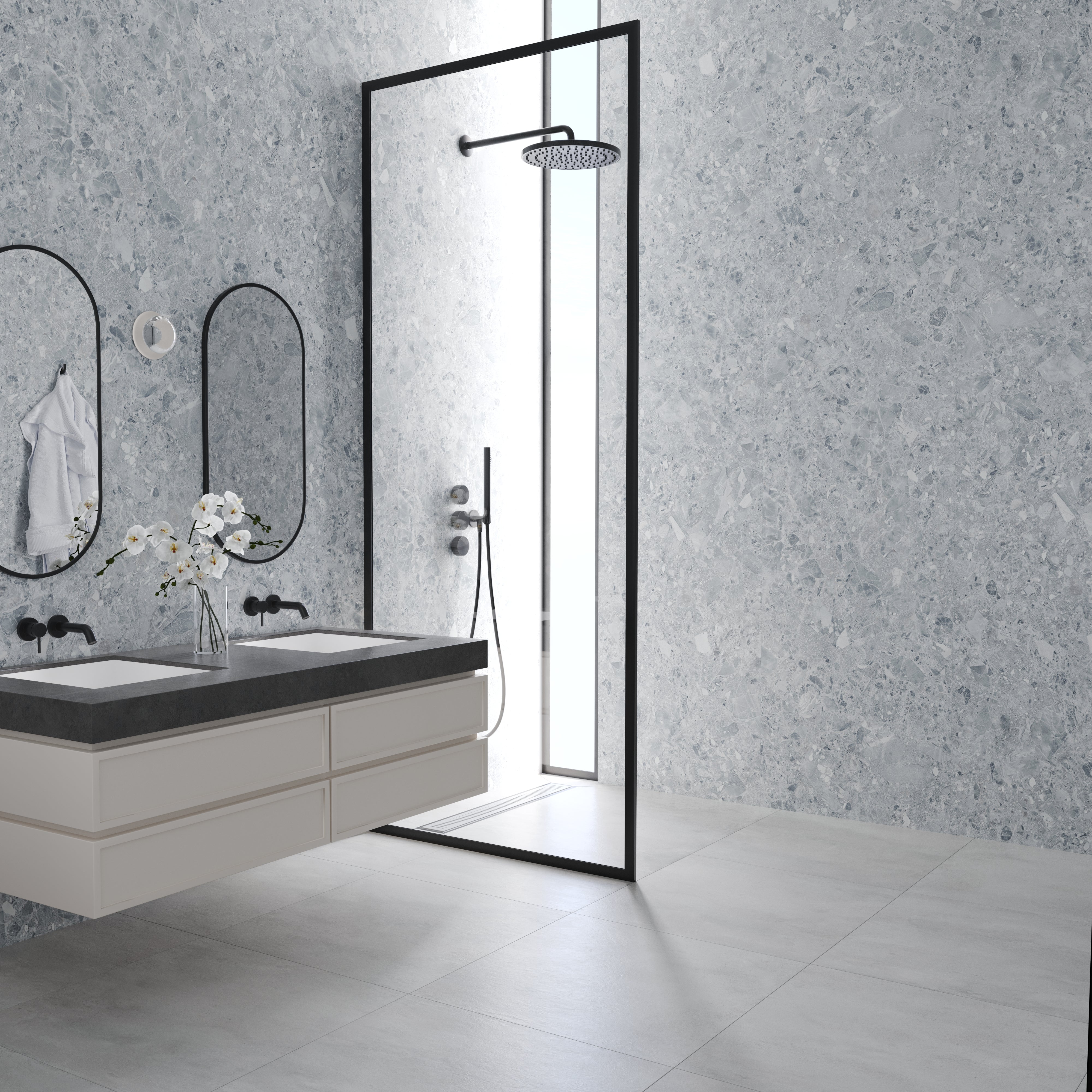 Grey Terrazo - StoneDesign™ Panels (2 Panels / Box)