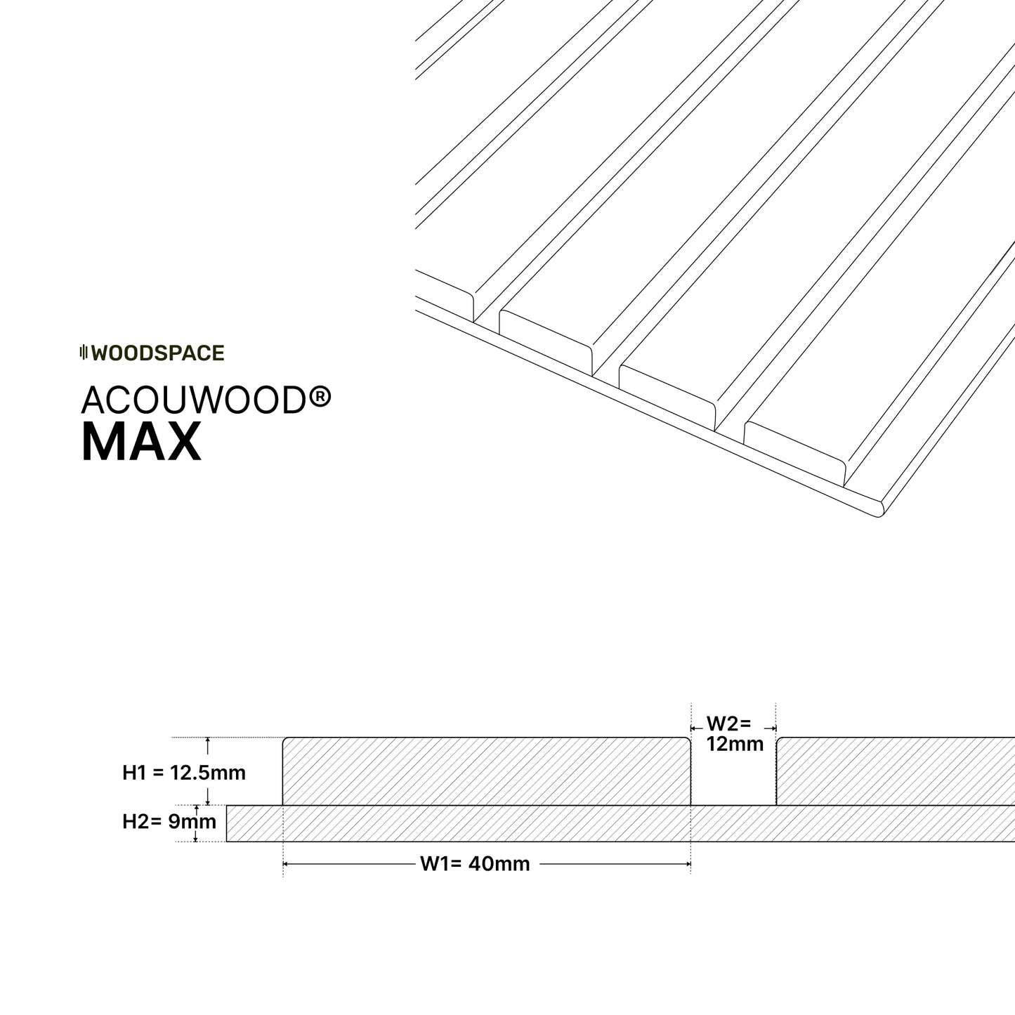 White Oak on White (Acouwood® Max)