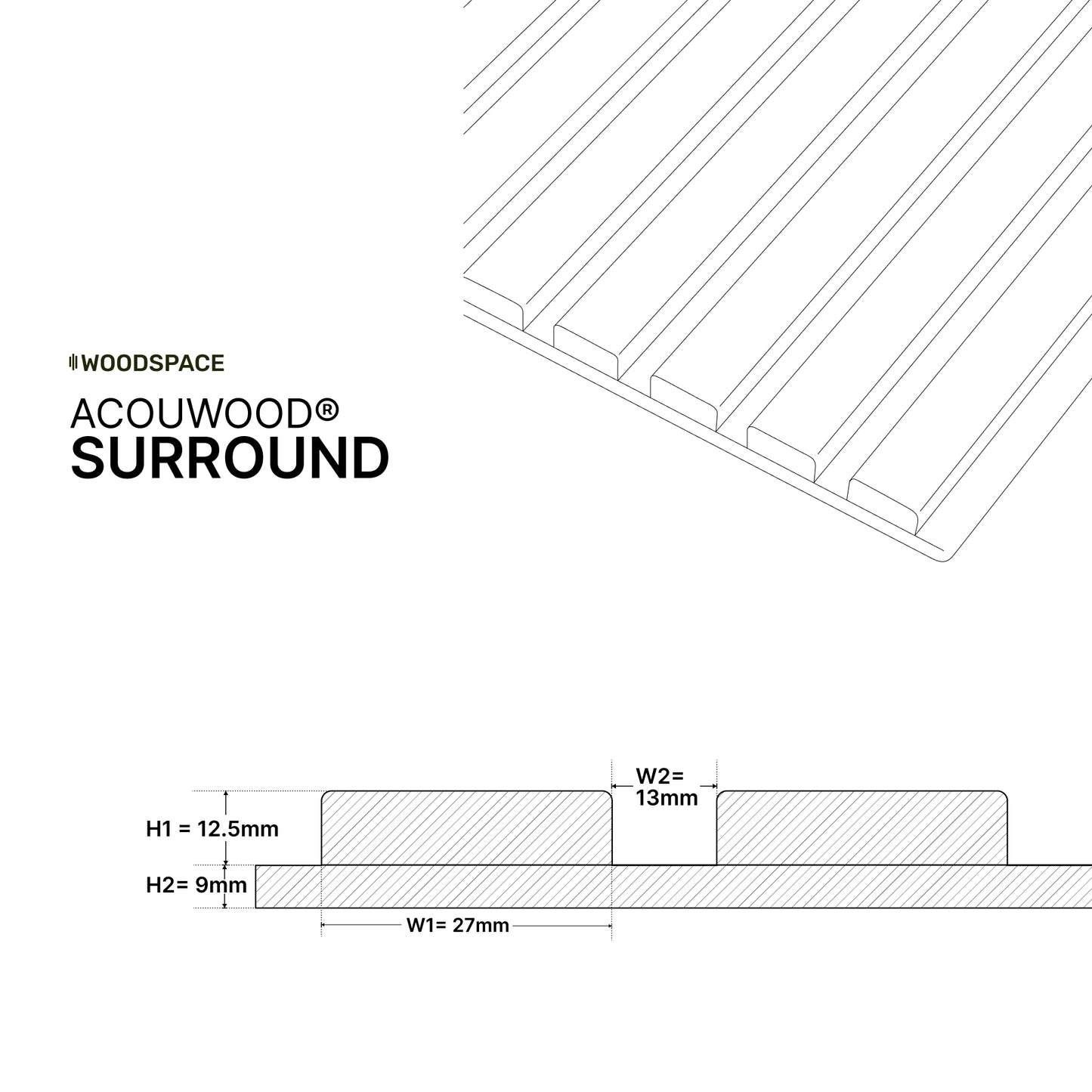 Walnut on Black (Acouwood® Surround)