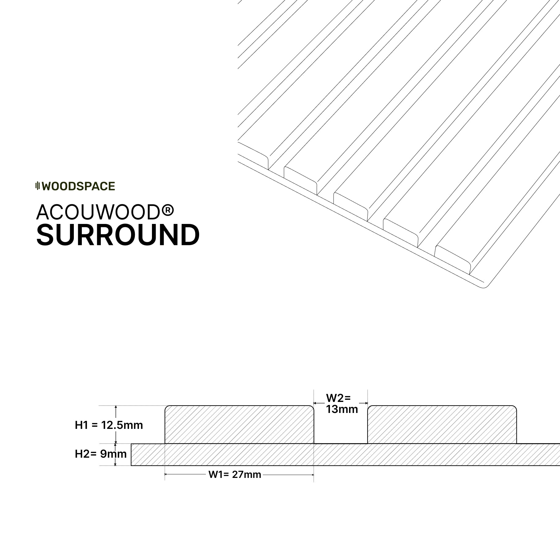 Walnut on Black (Acouwood® Surround)