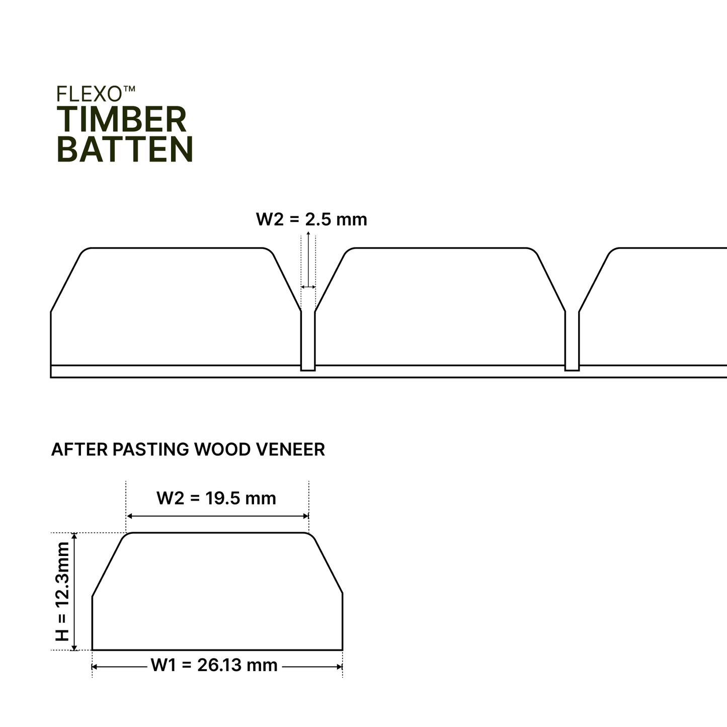 Walnut - Batten 25mm (Flexo™ Timber)