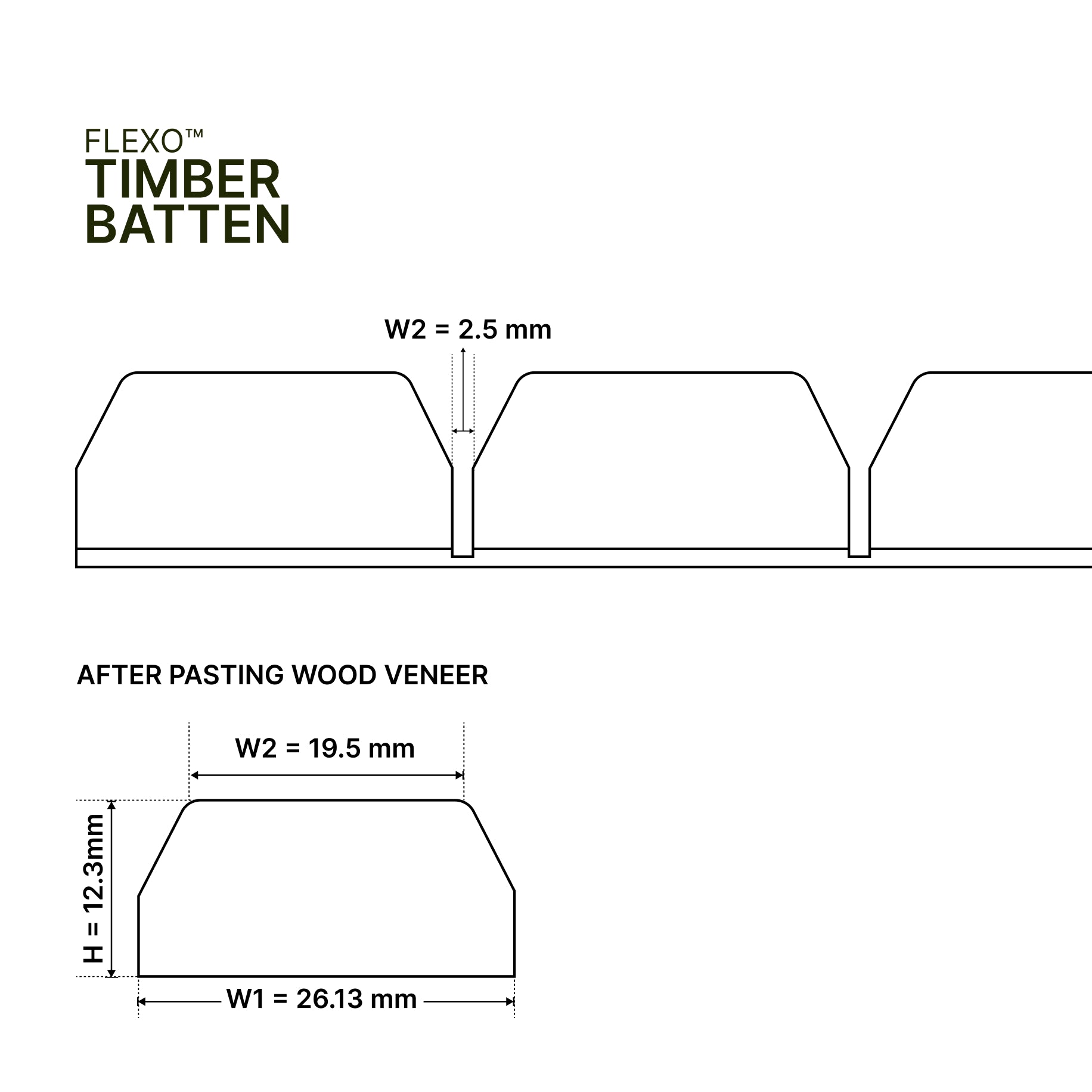 Walnut - Batten 25mm (Flexo™ Timber)