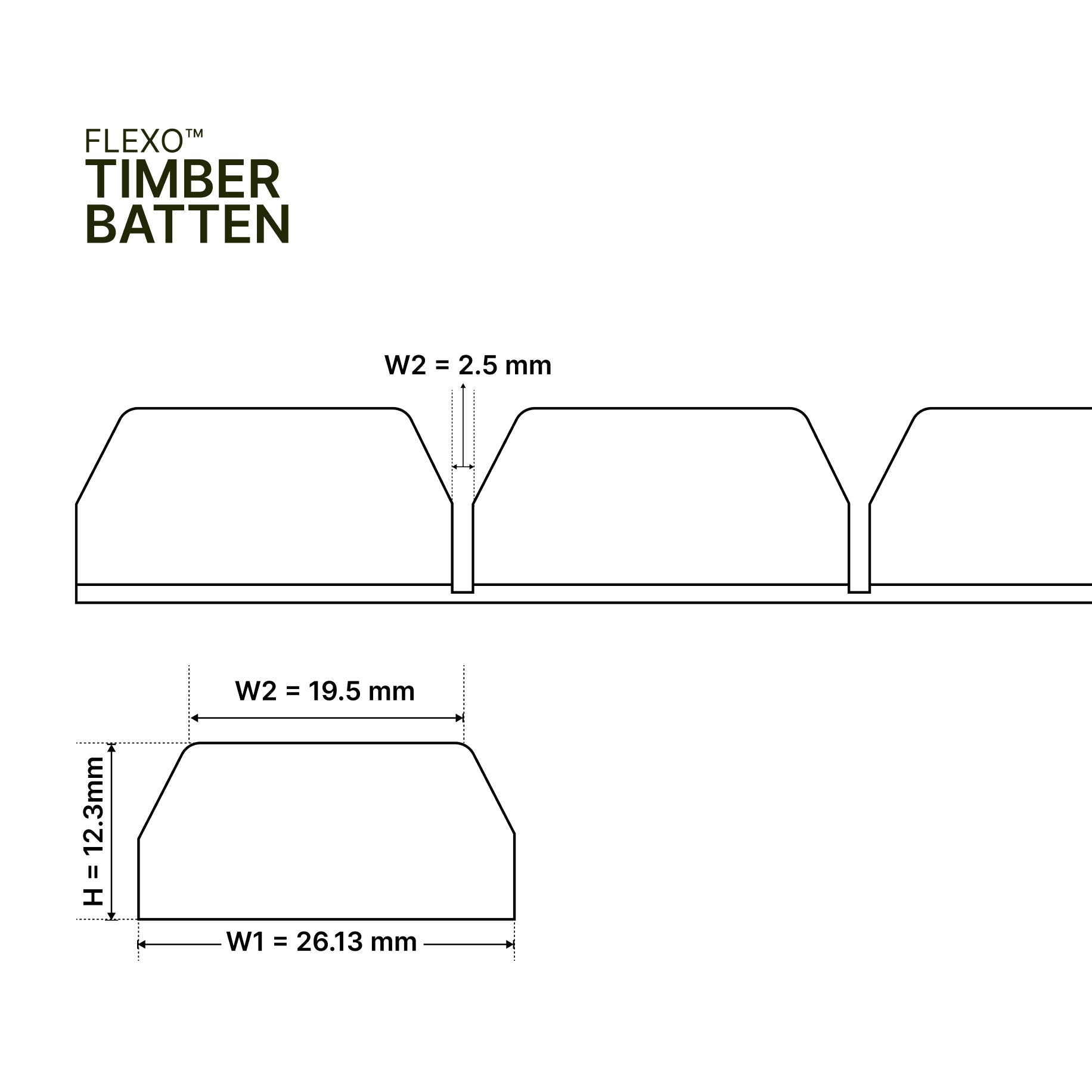 Natural Oak - Batten 25mm (Flexo™ Timber)