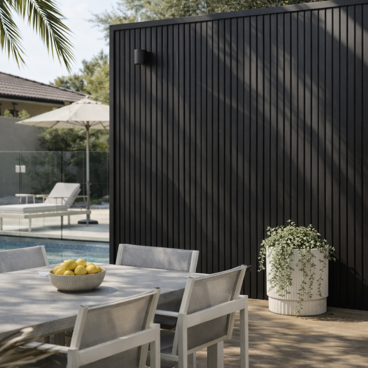 Black - Outdoor Timber Slat Wall Panel & WPC Cladding – Woodspace Black - Outdoor Timber Slat Wall Panel & WPC Cladding – Woodspace