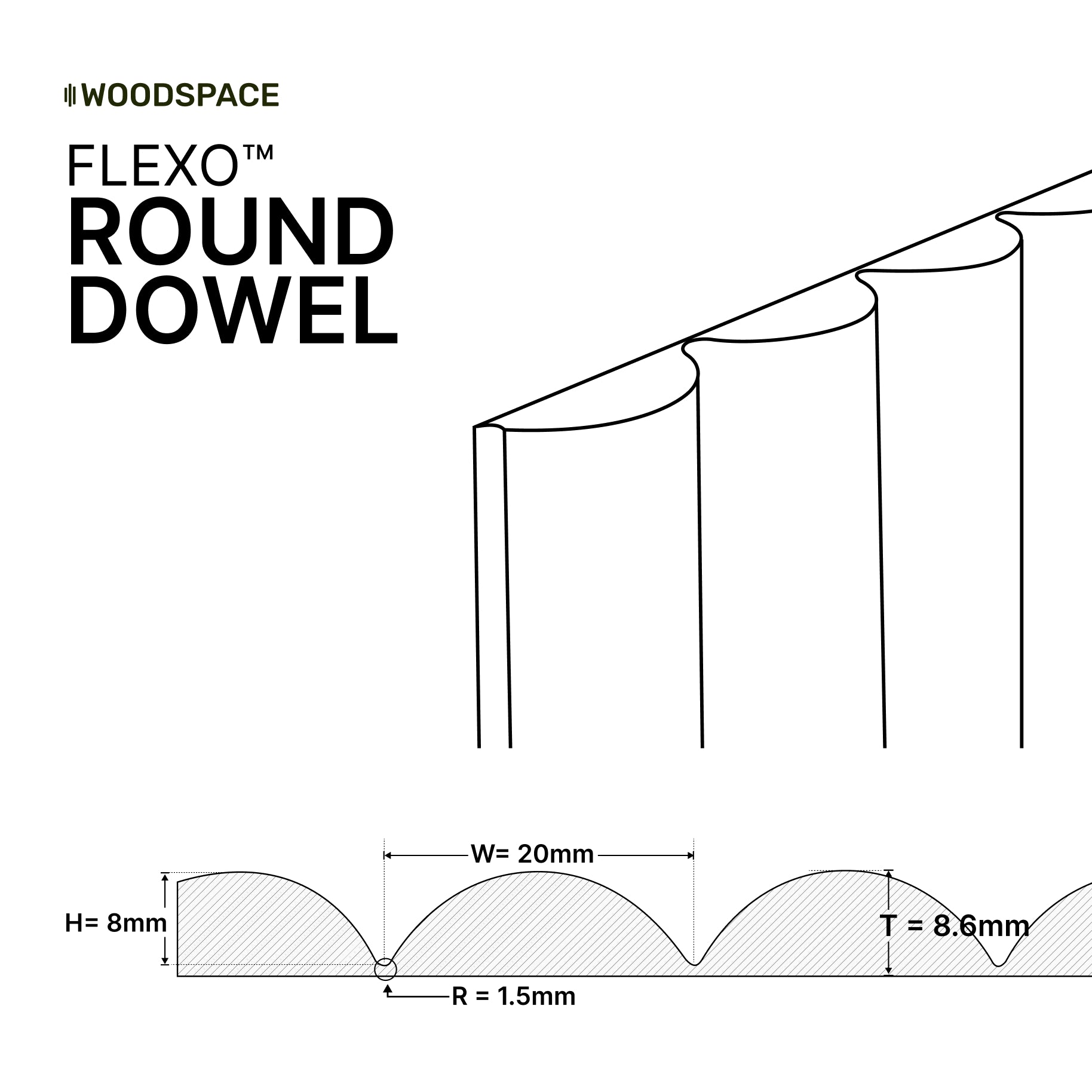 Round Dowel (Flexo™ Paintable)