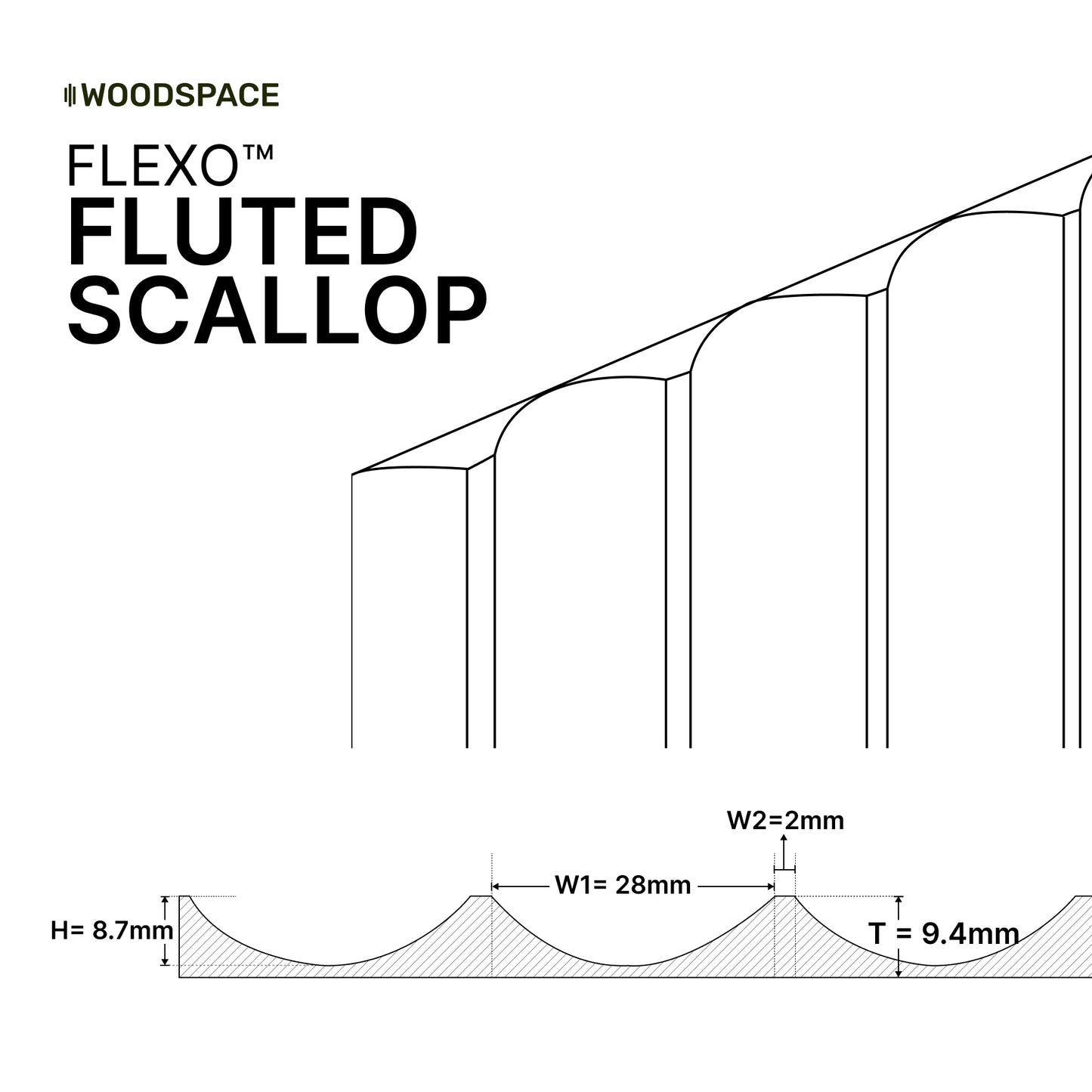 Fluted Scallop (Flexo™ Paintable)