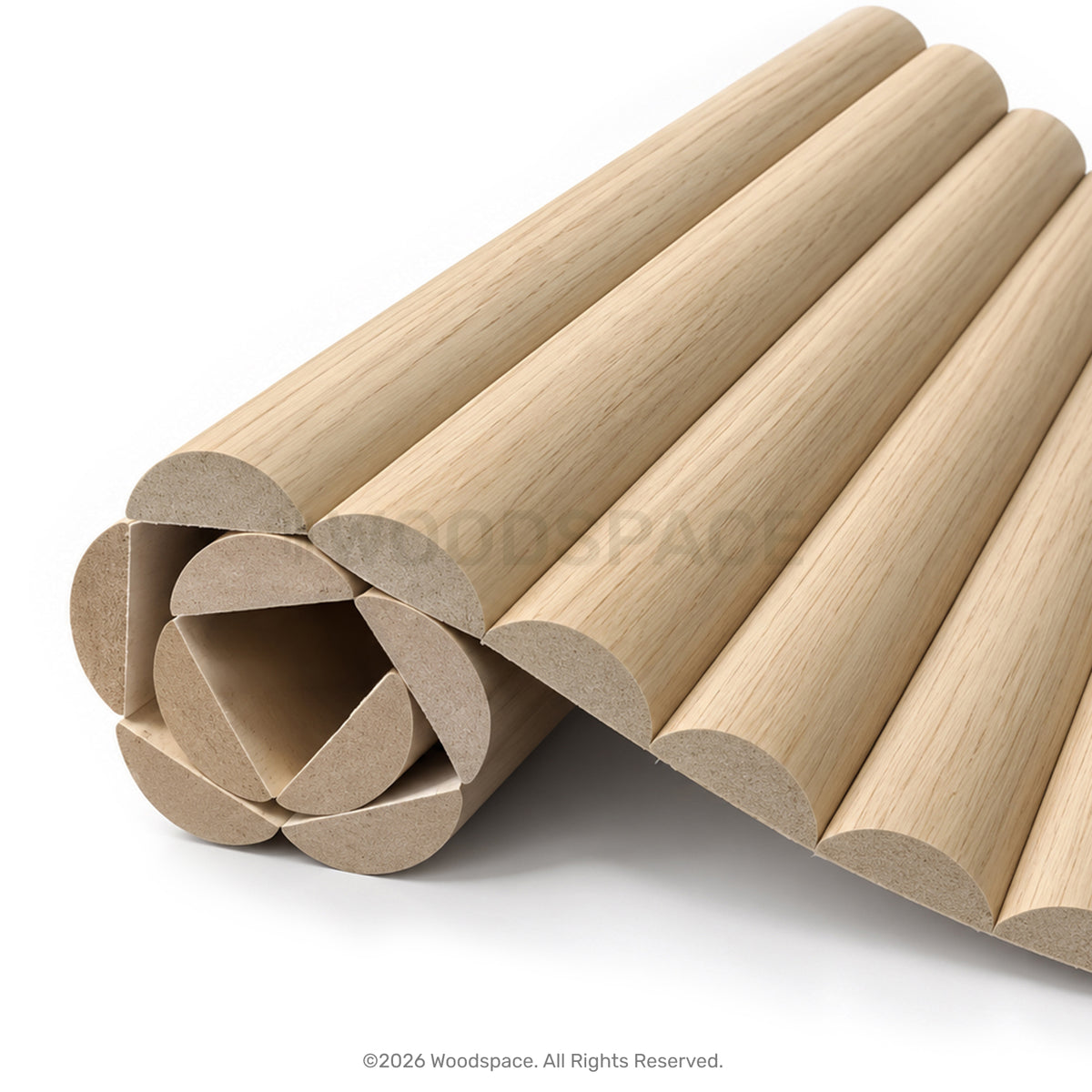 Natural Oak - Round 25mm (Flexo™ Timber Design)