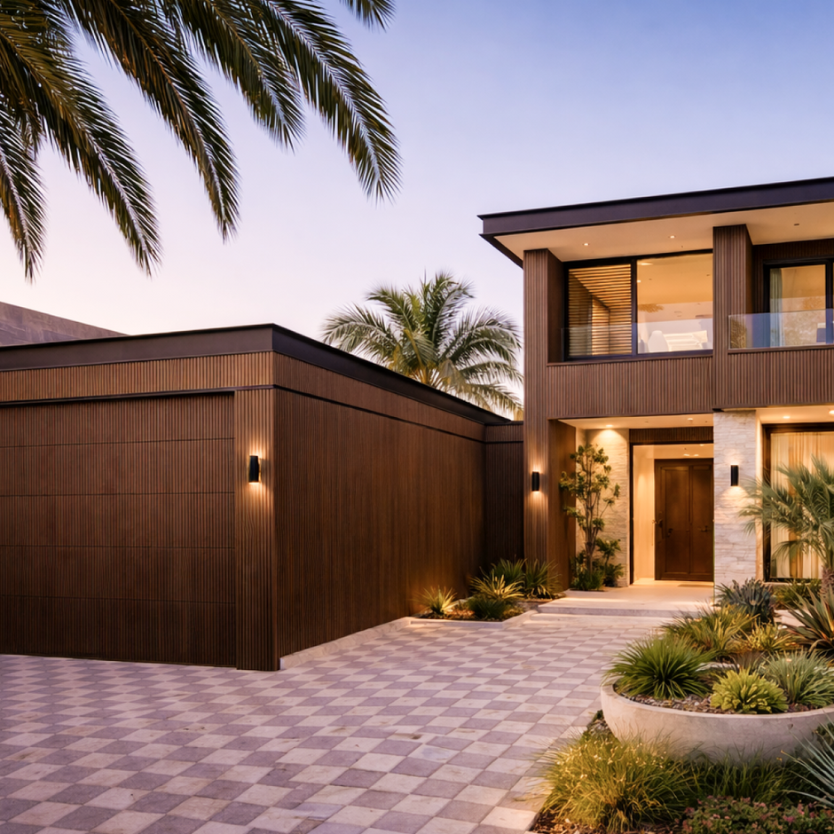 Outdoor SlatWall Castellation Cladding Panels | Woodspace