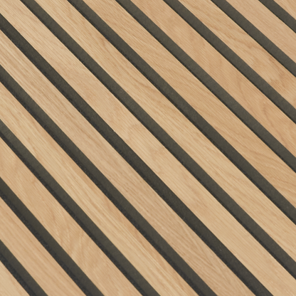Natural Oak (Lacquered) on Black Acouwood® Wood Wall Panels