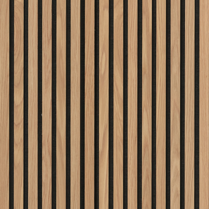 Natural Oak (Lacquered) on Black Acouwood® Wood Wall Panels
