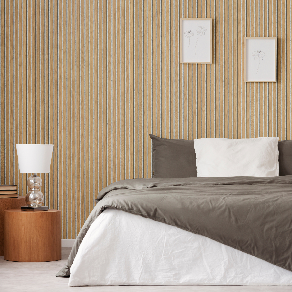 Natural oak (on light felt) Acouwood® Wood Wall Panels