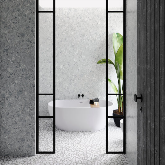 Grey Terrazo - Stone Design Panels (2 Panels / Box)