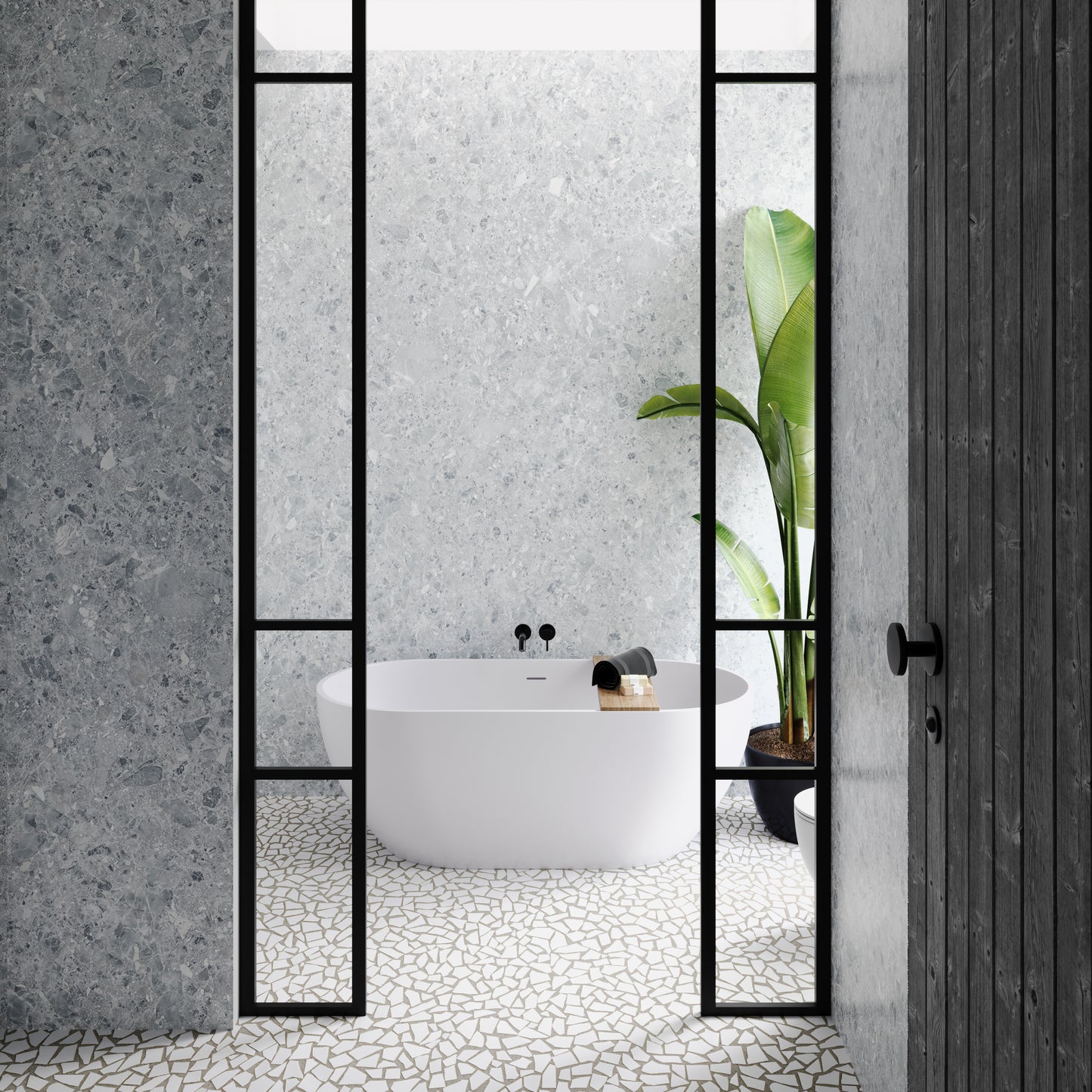 Grey Terrazo - StoneDesign™ Panels (2 Panels / Box)